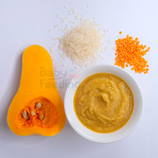 Lentils, rice and pumpkin