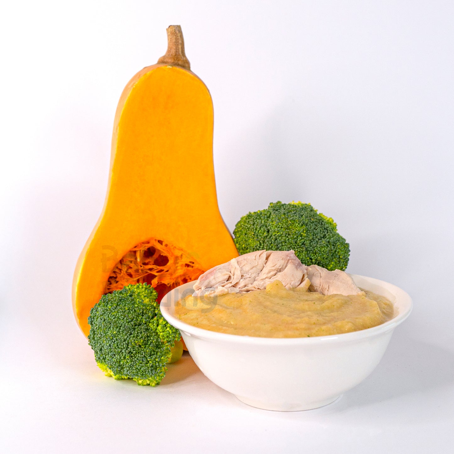 Chicken with pumpkin and broccoli